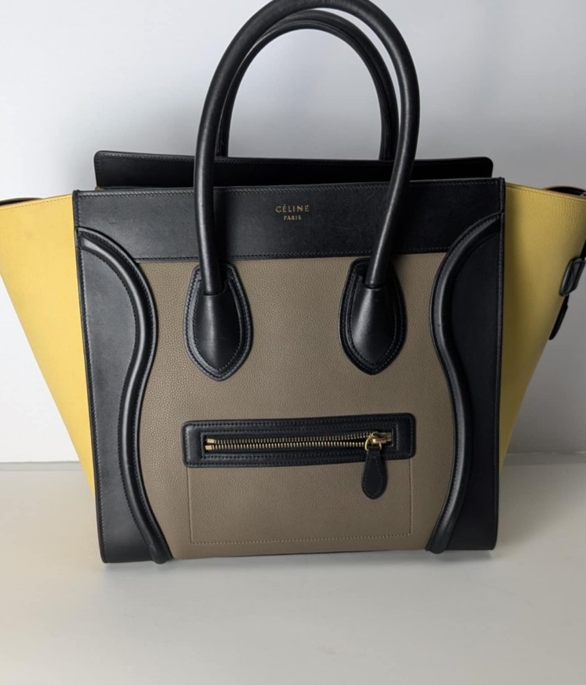 Celine Multicolor Tote - Black, Tan, Yellow